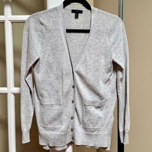 J. Crew Light Gray Women's Cotton Cardigan Sweater
